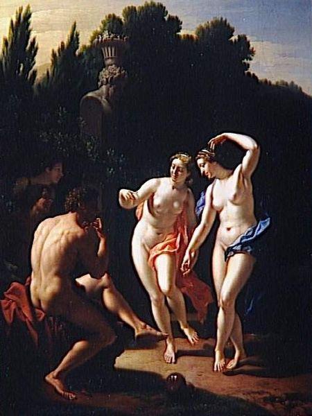 Pieter van der Werff Deux femmes dansant devant un berger jouant du pipeau, dit aussi Nymphes dansant Sweden oil painting art